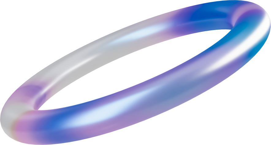 3D Holographic Glass Torus Illustration