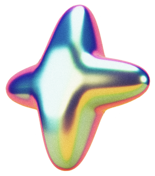 Holographic Chrome Decorative Star